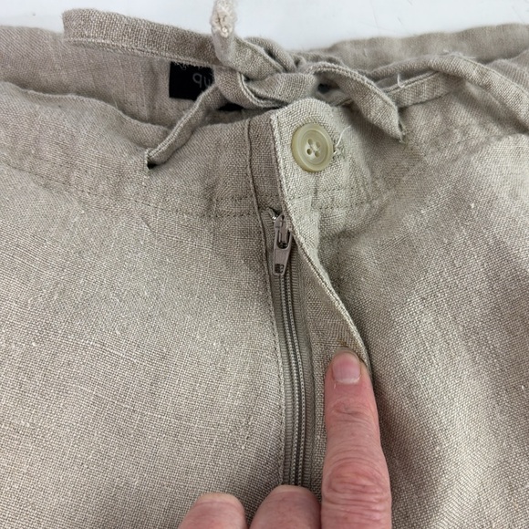 quickreflex Men's Linen drawstring relaxed zippered fly pants - Picture 6 of 13